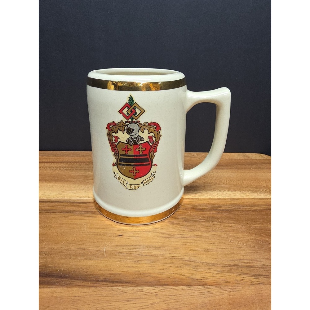 Antique Stein Or Mug With Insignia Logo Phi Rho Sigma Coat Of Arms Medical
